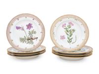 A Set of Twelve Royal Copenhagen Flora Danica Porcelain Dinner Plates