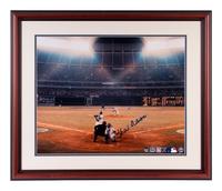 A Hank Aaron Home Run Record 715 Signed Autograph Large Format Photograph (Steiner Hologram),
