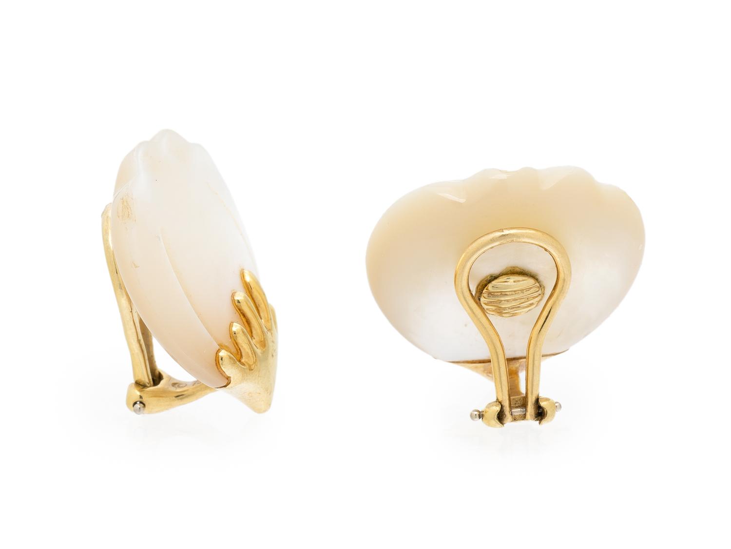 TIFFANY & CO., ANGELA CUMMINGS, MOTHER-OF-PEARL PETAL EARRINGS