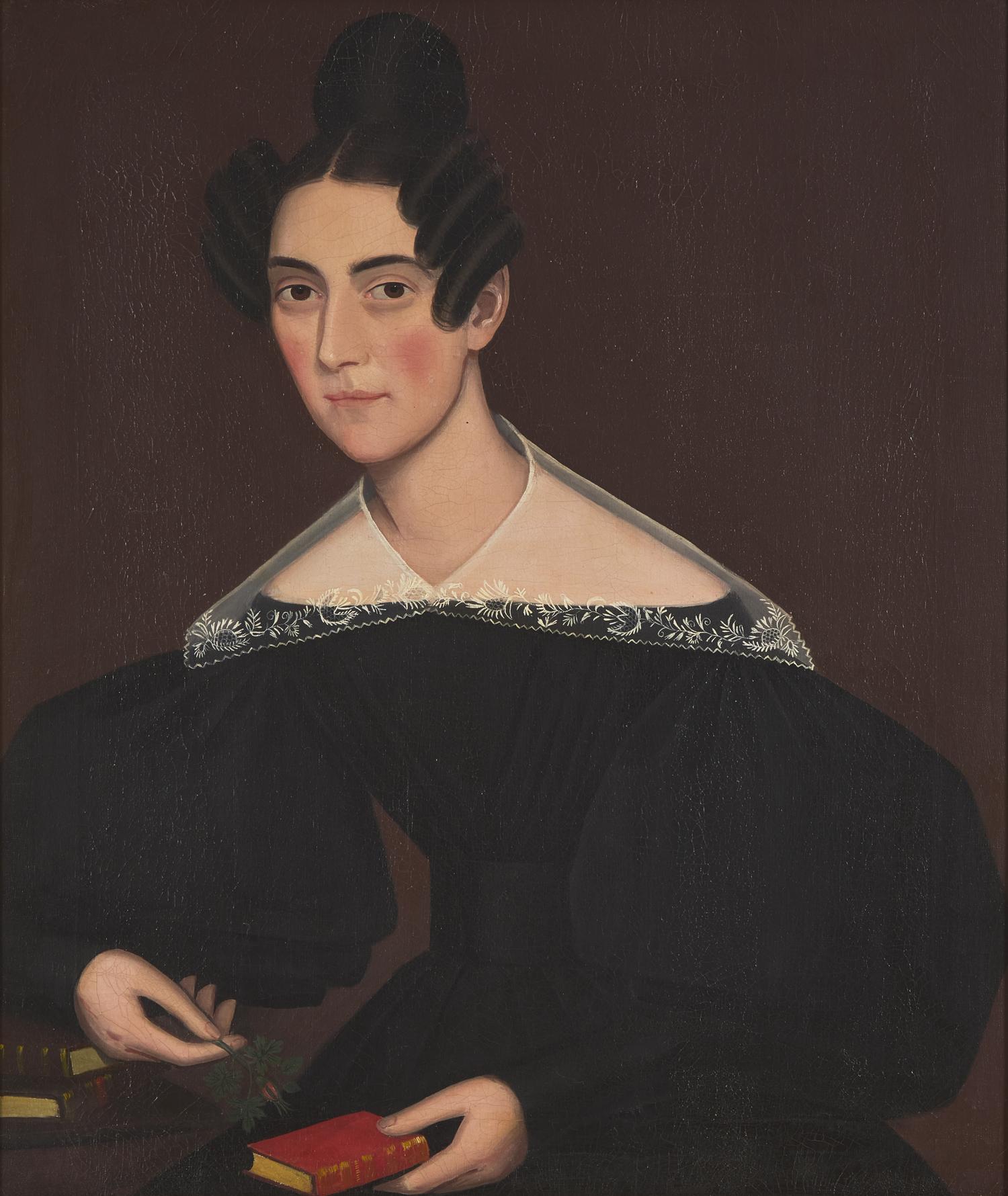 Ammi Phillips (1788-1865), A Portrait of a Young Woman possibly Hanna Mills Raymond (1815-1837) of Kent, Connecticut