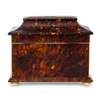 A Regency Tortoise Shell Tea Caddy
