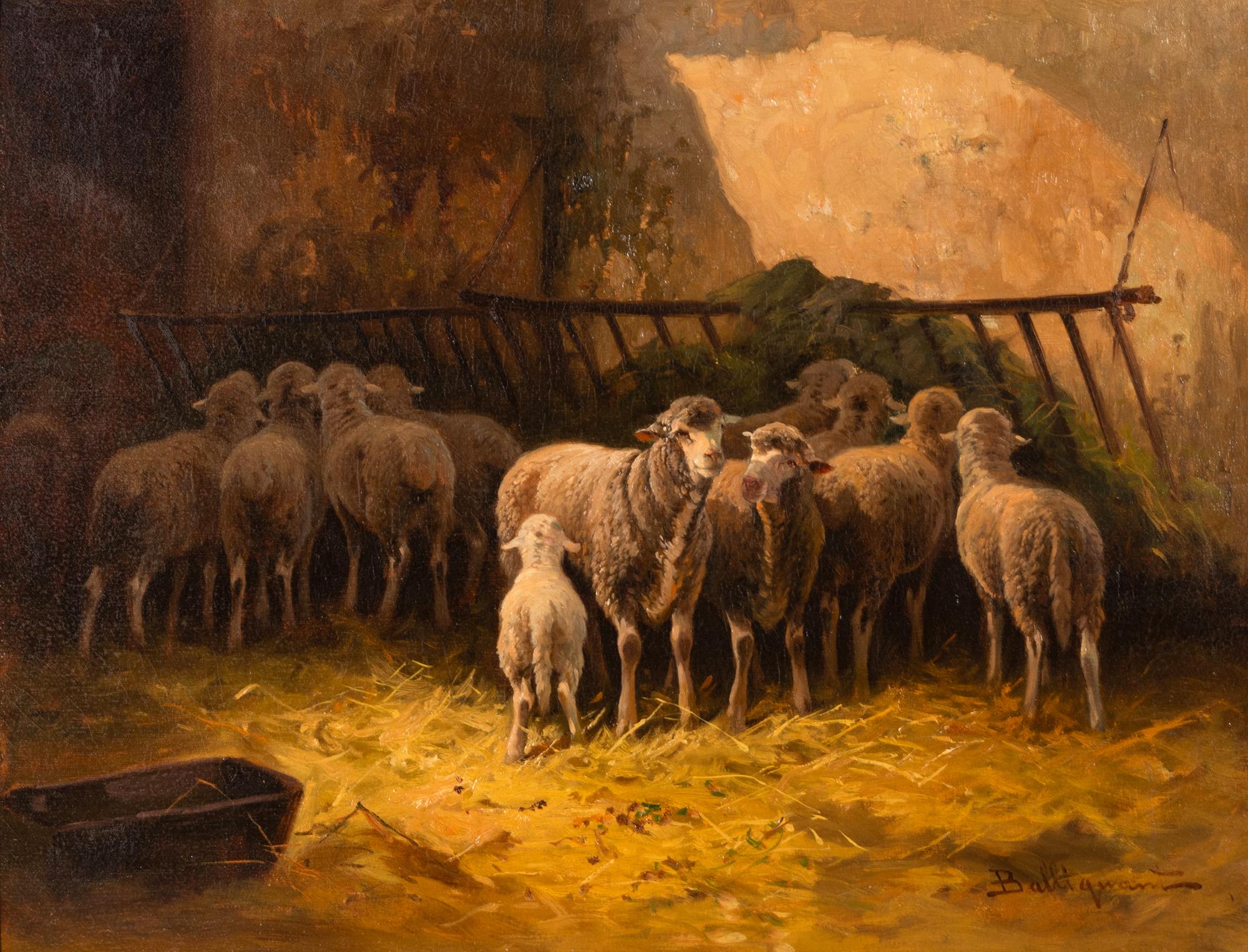 Artist Unknown (19th/20th Century) — Sheep in a Barn
