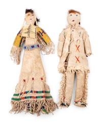 Northern Plains Beaded Hide and Quilled Dolls