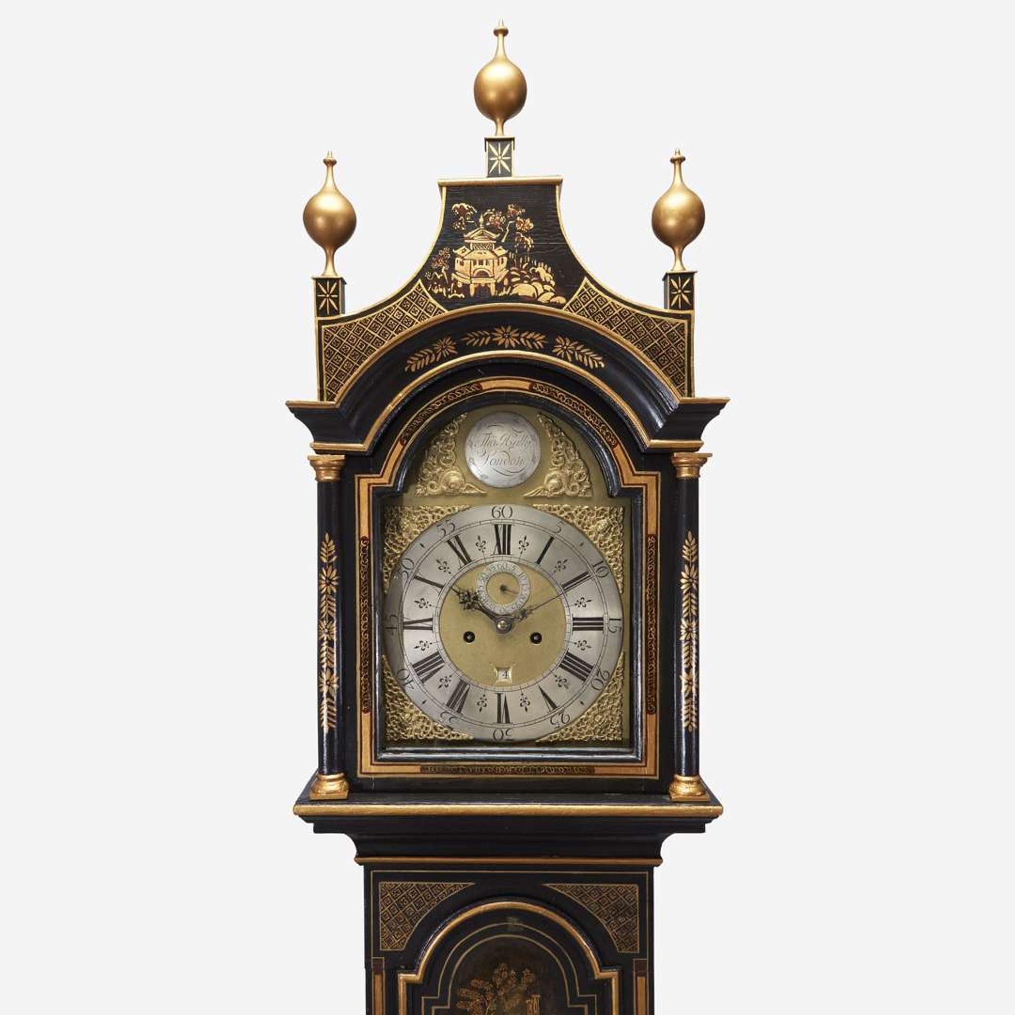 A George III Japanned Tall Case Clock Thomas Hally, London, late 18th century