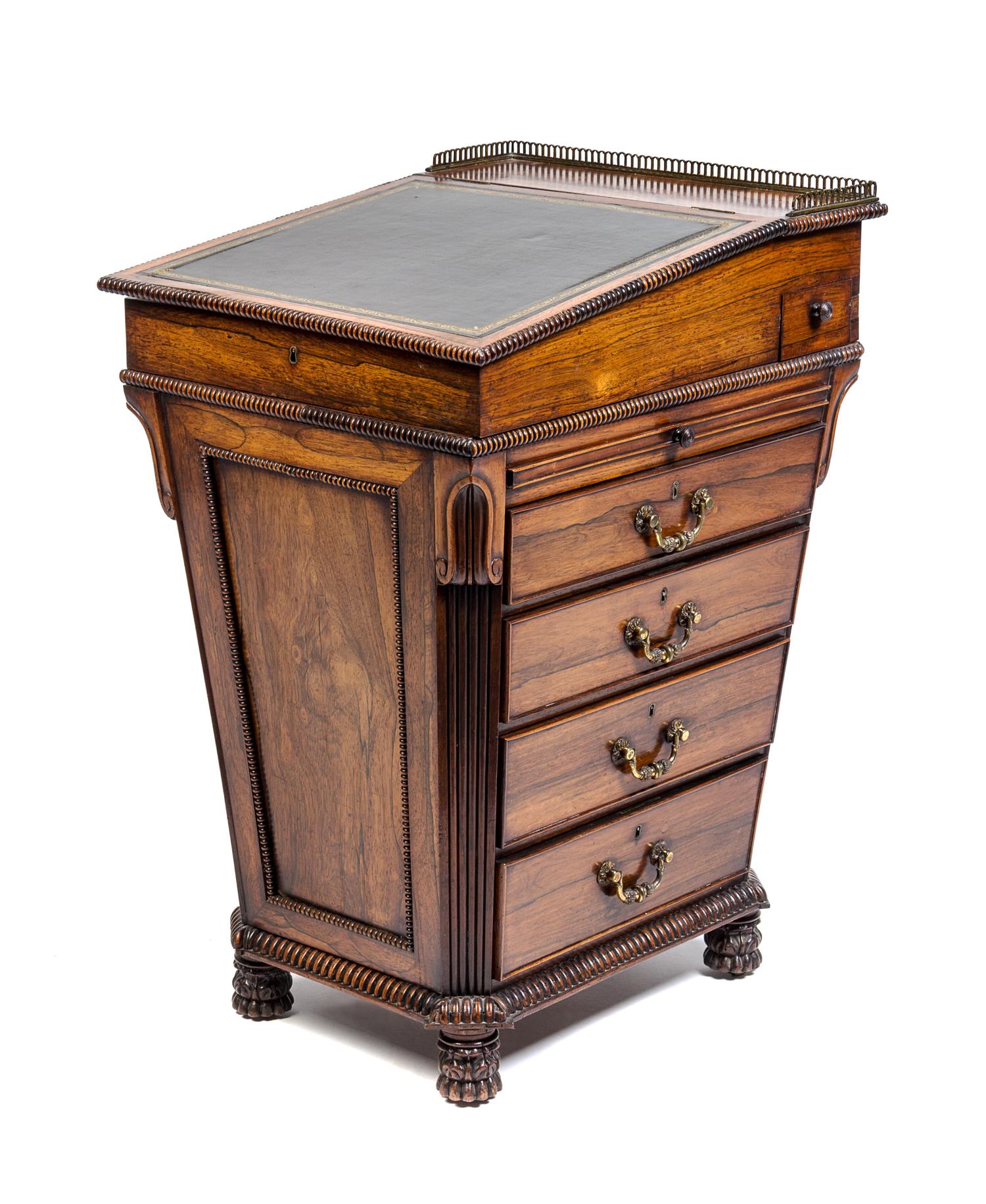 A Regency Rosewood Davenport Desk Height 32 x width 19 x depth 24 inches.