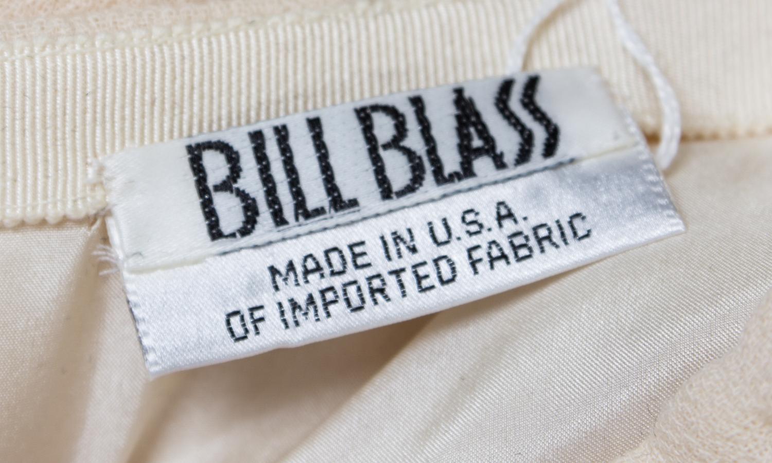 A Bill Blass Cream Skirt Ensemble, Skirt size 6, top size 4.