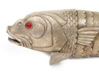 A Continental Alpaca Articulated Koi Fish with Red Cabochon Eyes