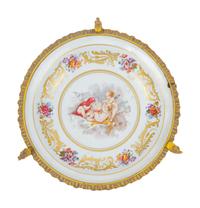 A Sevres Style Gilt Metal Mounted Porcelain Bowl