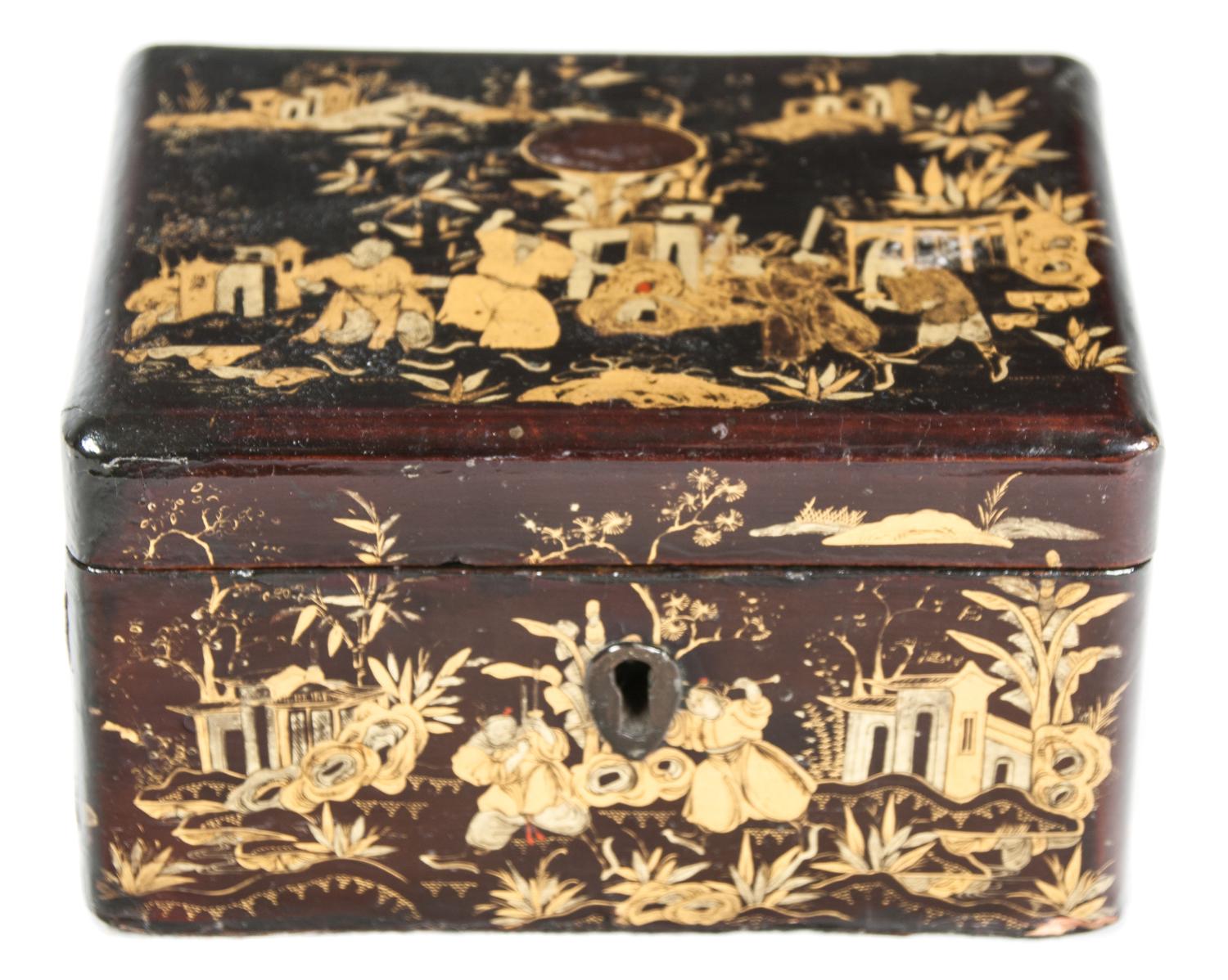 Two Chinese Lacquer Boxes Height 3 1/2 x width 9 x depth 5 1/4 inches. — 19TH CENTURY