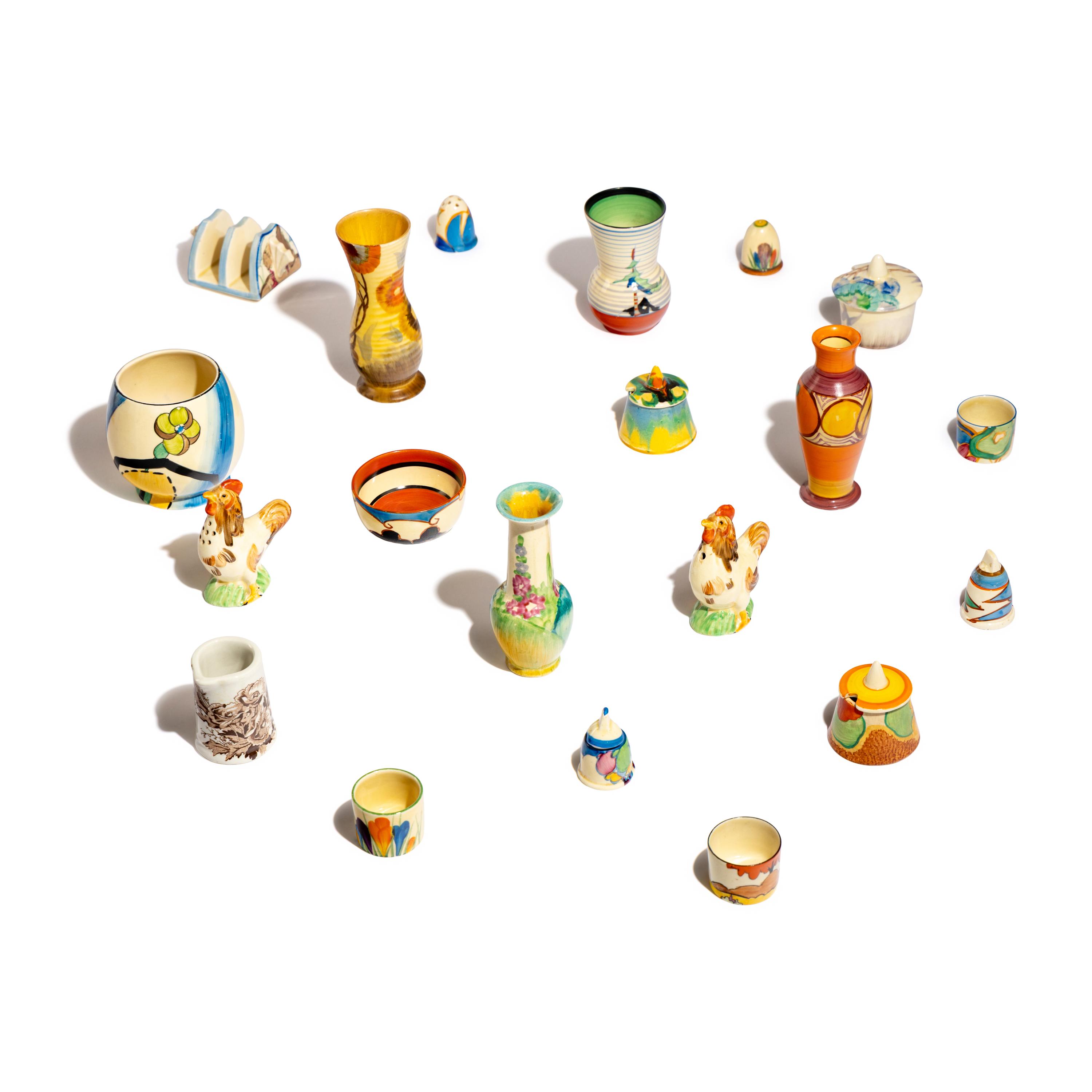 Clarice Cliff (English, 1899–1972) — Group of 29 Small articles