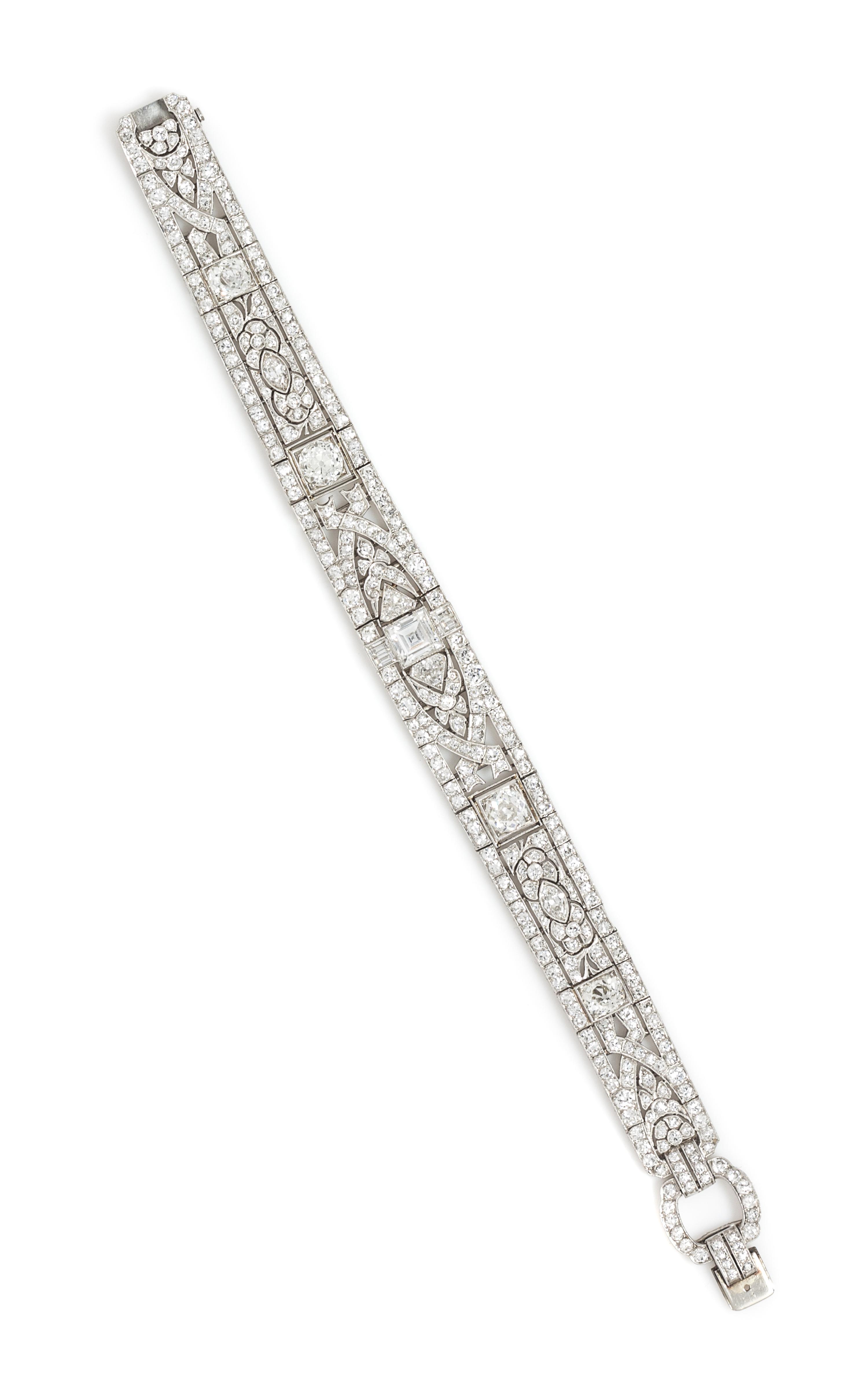 An Art Deco Platinum and Diamond Bracelet, Oscar Heyman Brothers, Circa 1925, 24.60 dwts.