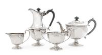 A Victorian Silver Four-Piece Tea Service, Sibray, Hall & Co. Ltd. (Charles Clement Pilling), Sheffield, 1900, comprising a teapot, a p