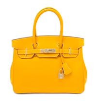 An Hermes Bicolor Jaune d'Or Epsom 30cm Birkin Handbag, 12" x 8.5" x 6".