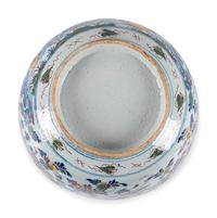 A Dutch Delft Polychrome Decorated and Glazed Earthenware Punch Bowl