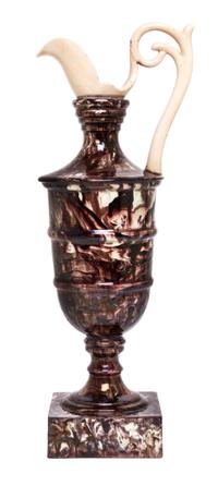 An English Ceramic Ewer Height 11 1/2 inches.