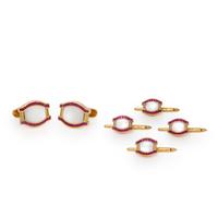 Asprey & Garrard, Yellow Gold, Ruby, and Mother-of-Pearl Dress Set