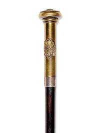 An English Brass Mounted 'Royal Medical Core' Walking Stick