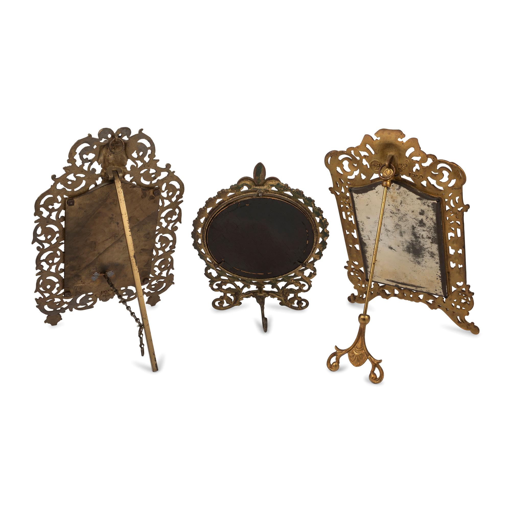 Five Victorian Cast Metal Mirrors