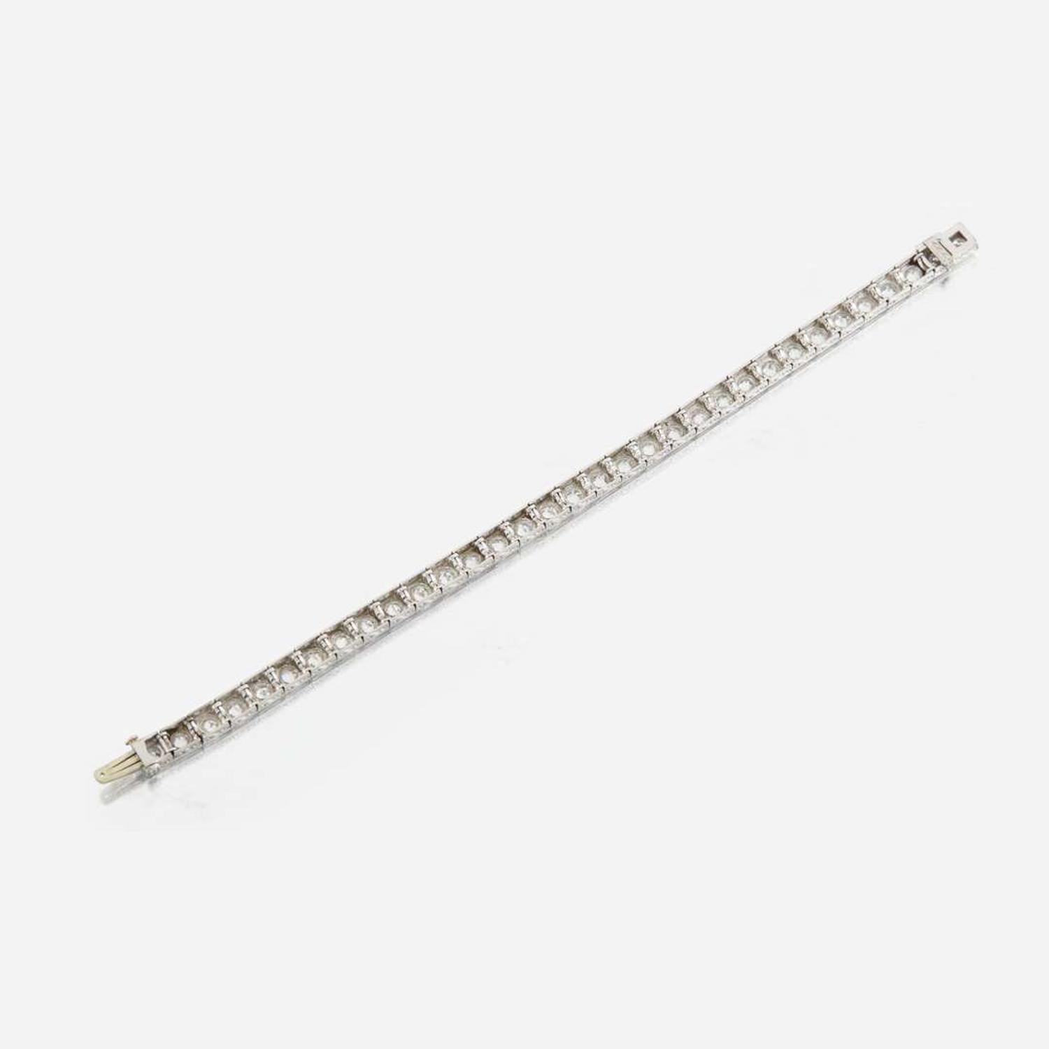 A diamond and platinum bracelet