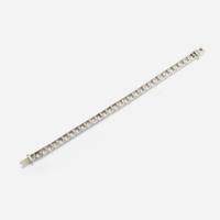 A diamond and platinum bracelet