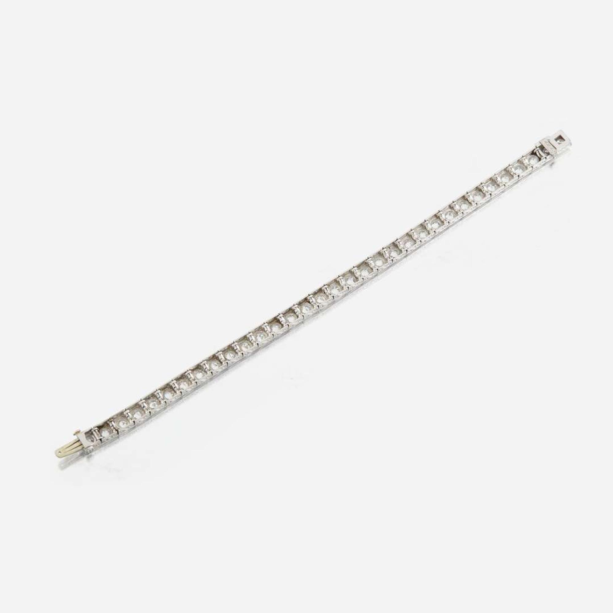 A diamond and platinum bracelet