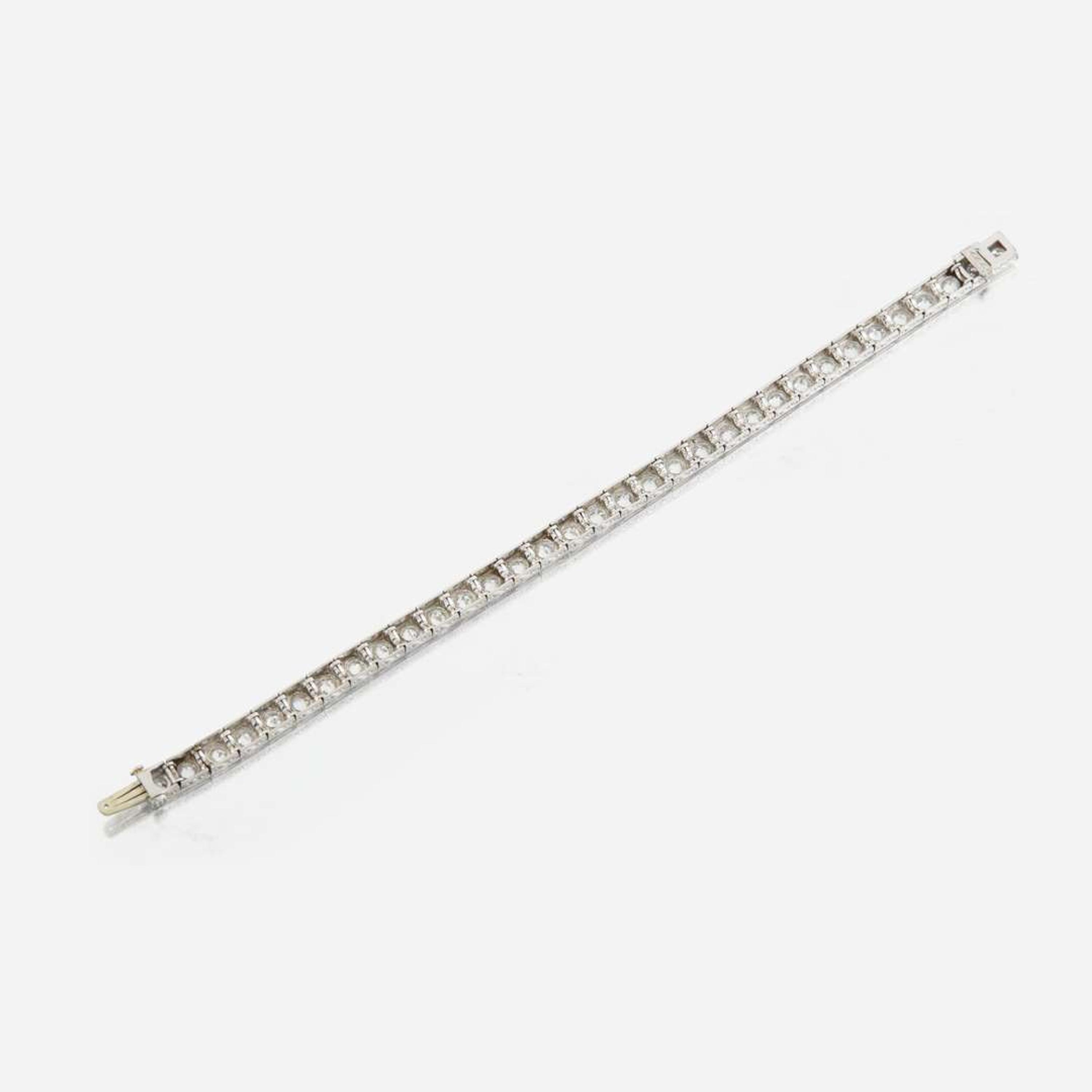 A diamond and platinum bracelet