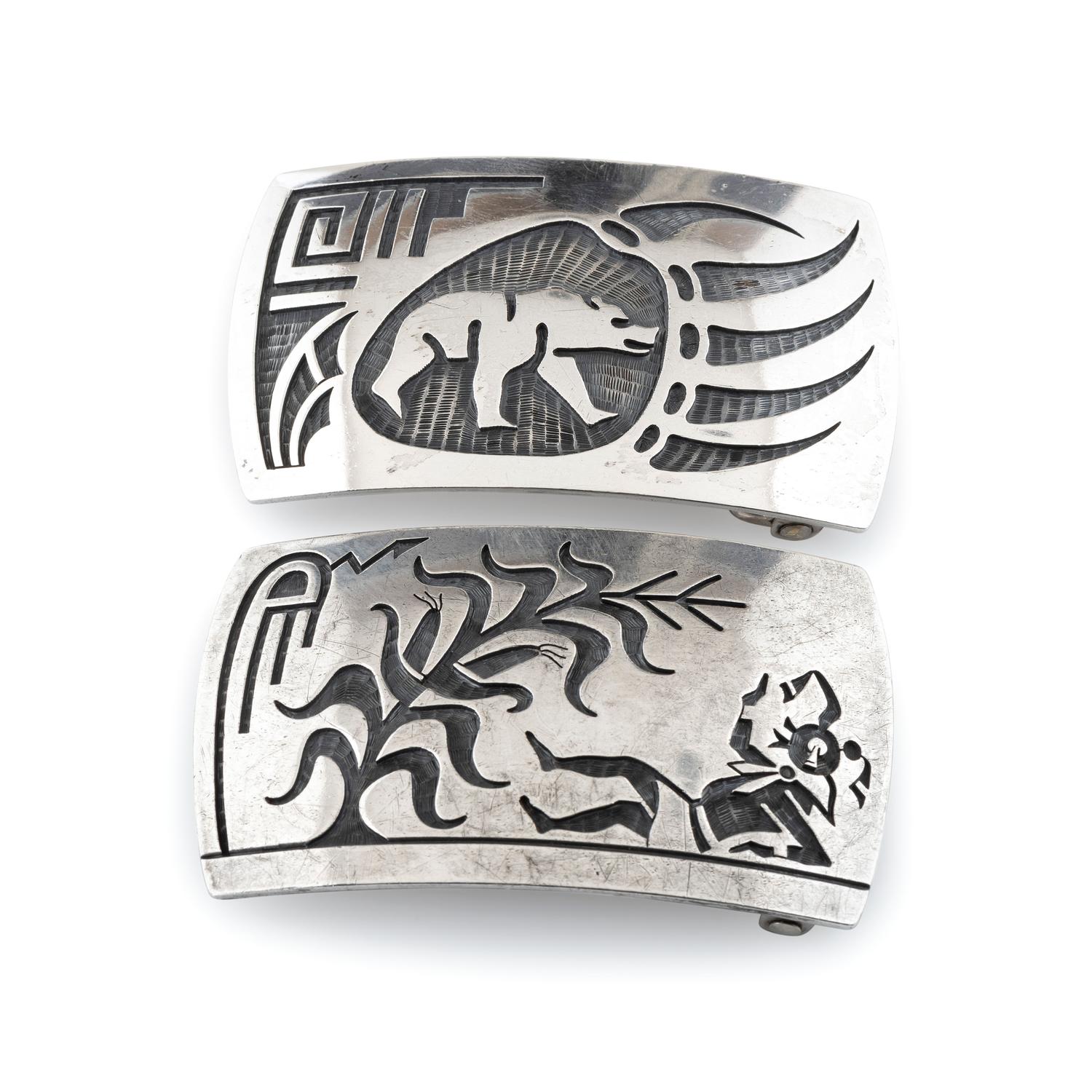 Sterling Silver Overlay Belt Buckles