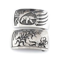 Sterling Silver Overlay Belt Buckles