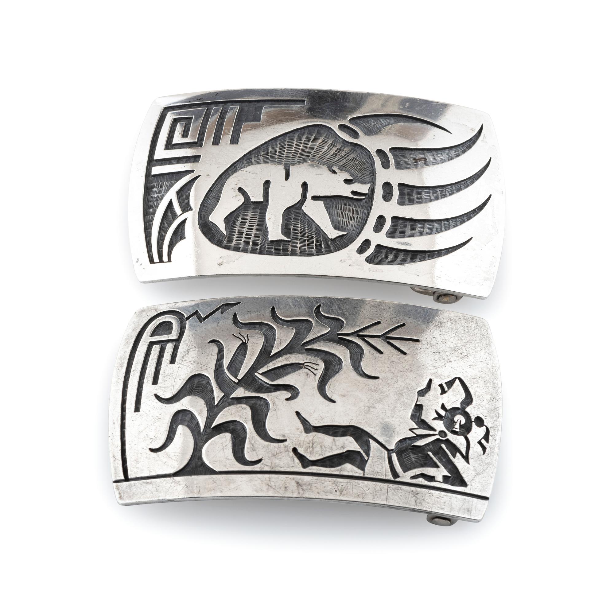 Sterling Silver Overlay Belt Buckles