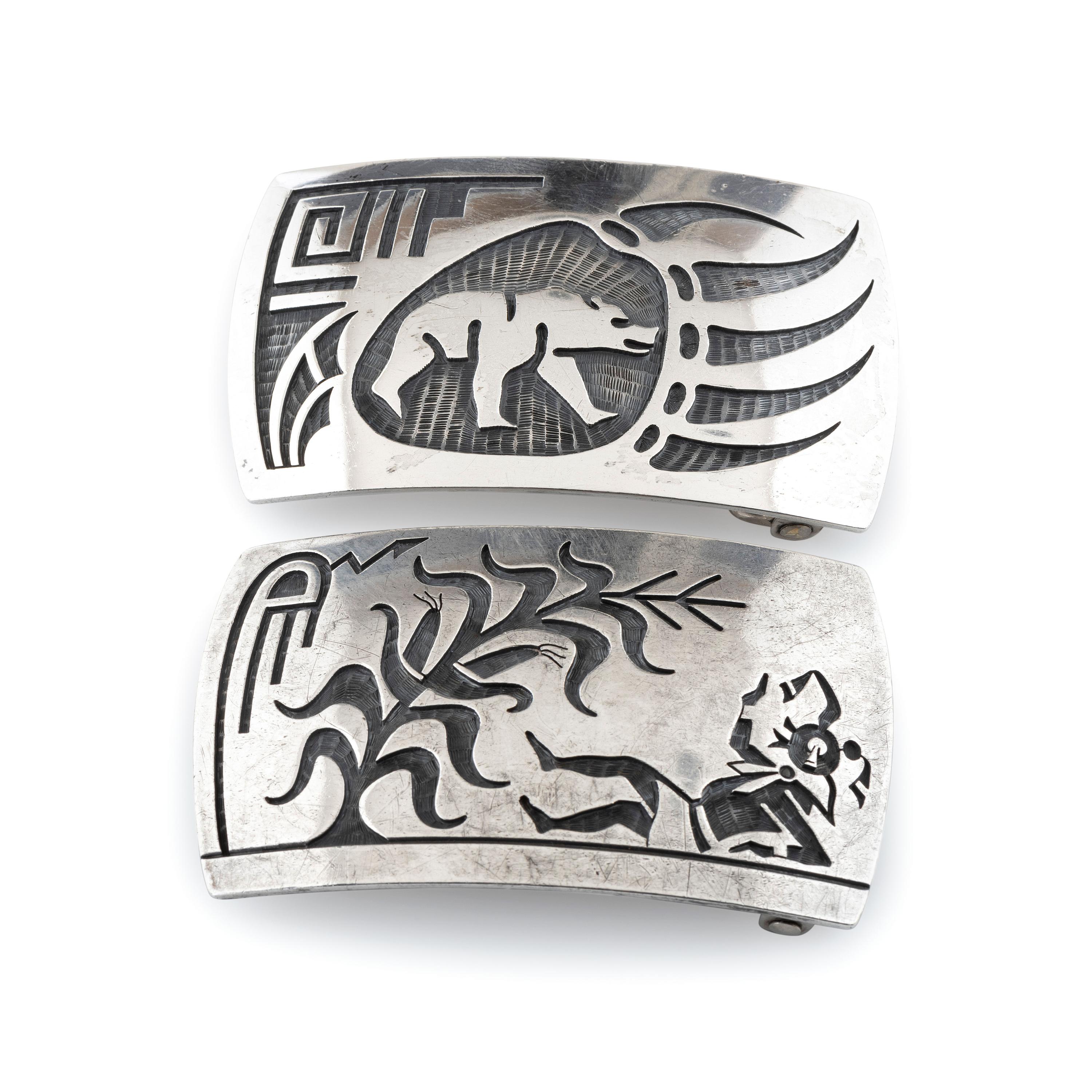 Sterling Silver Overlay Belt Buckles