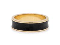 BLACK ENAMEL AND YELLOW GOLD BAND