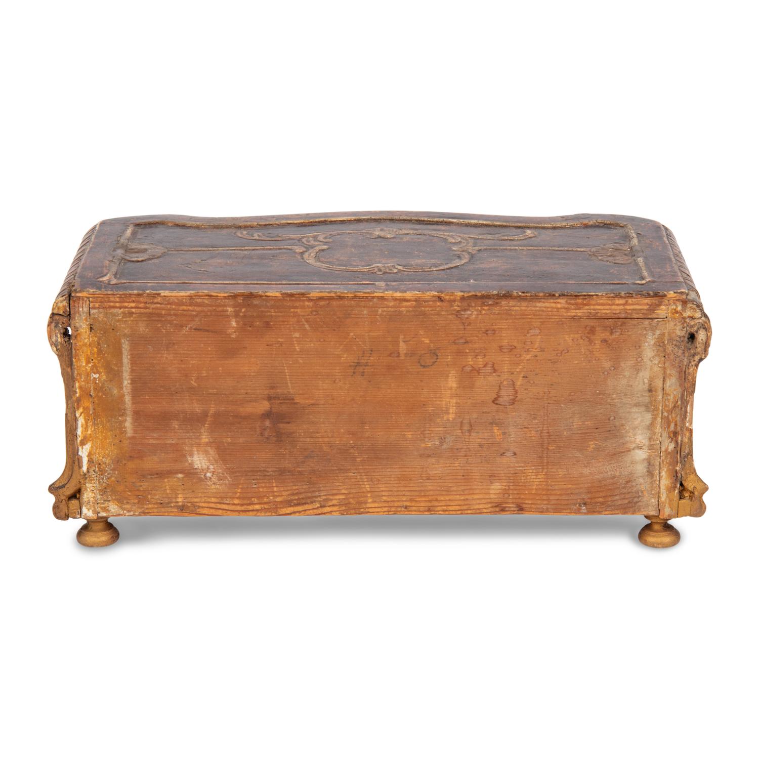 An Italian Painted and Parcel-Gilt Jewelry Box