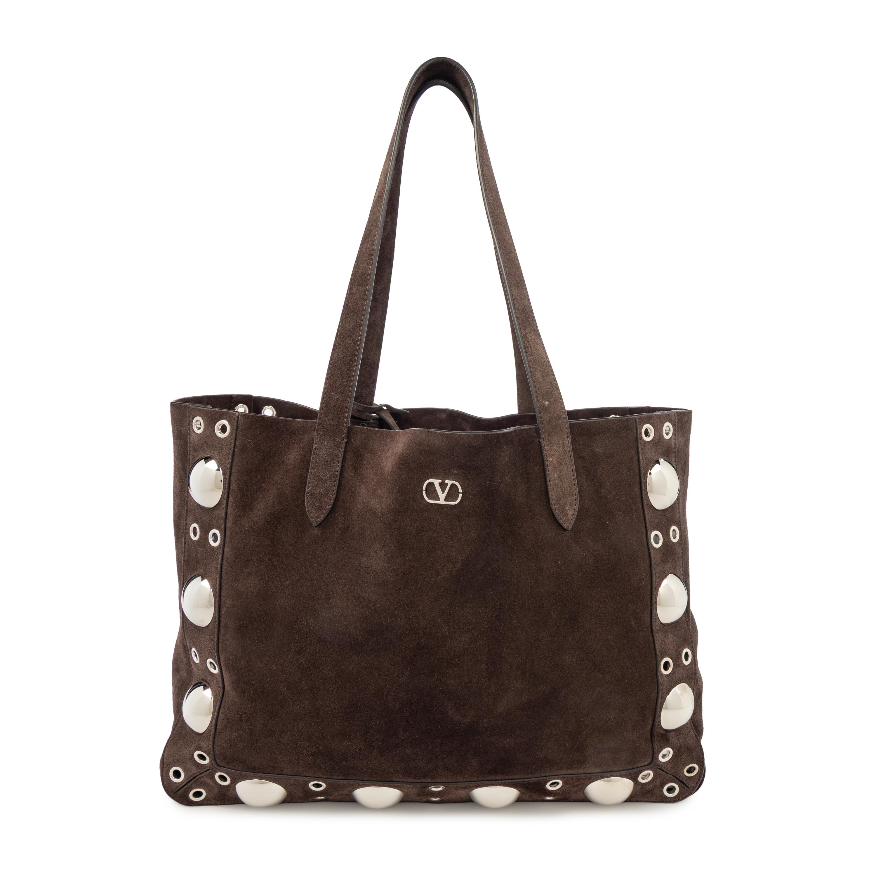 VALENTINO, NELLCOTE STUDDED SUEDE TOTE