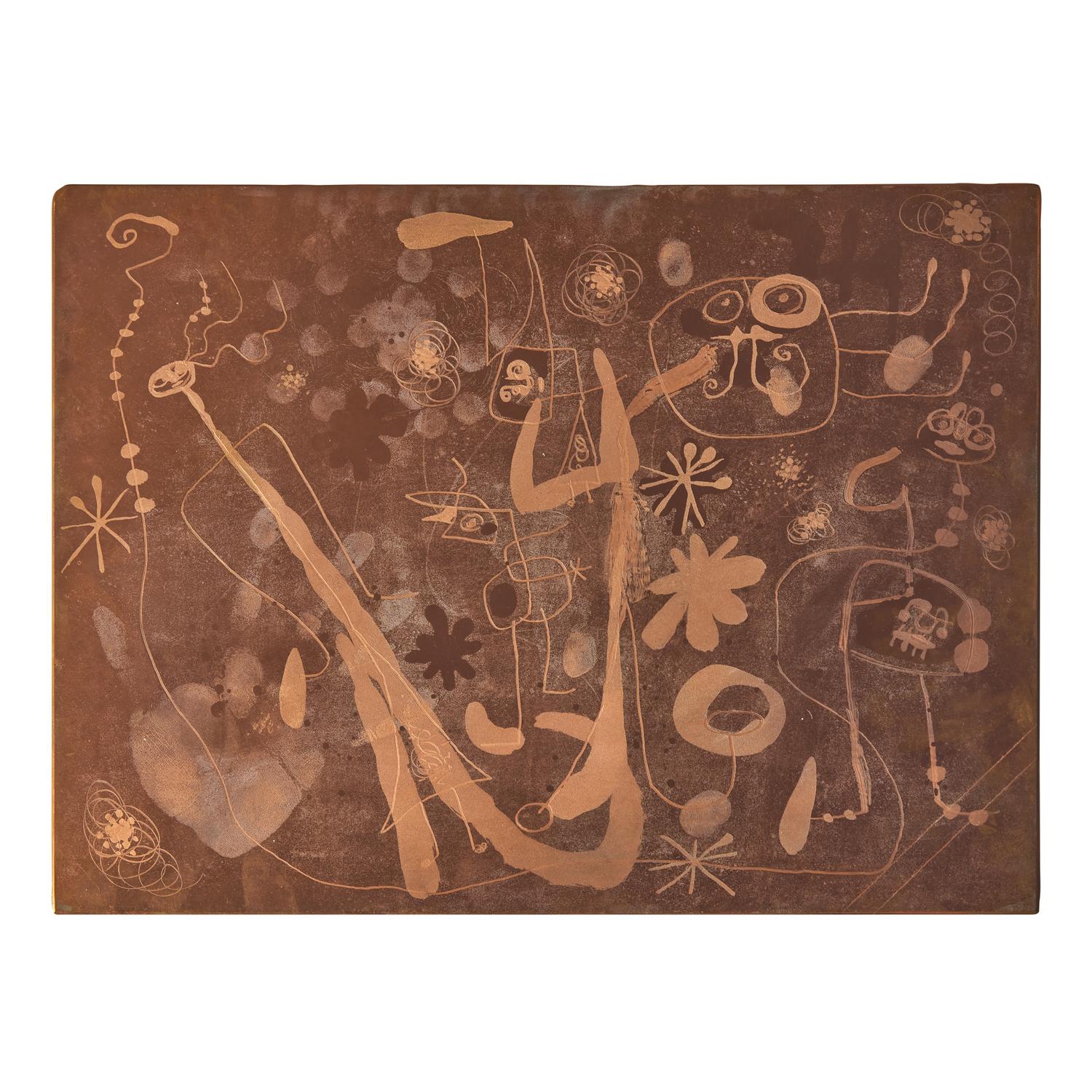 Joan Miró (Spanish, 1893–1983) Three original copper plates for La Main , 1947/1953