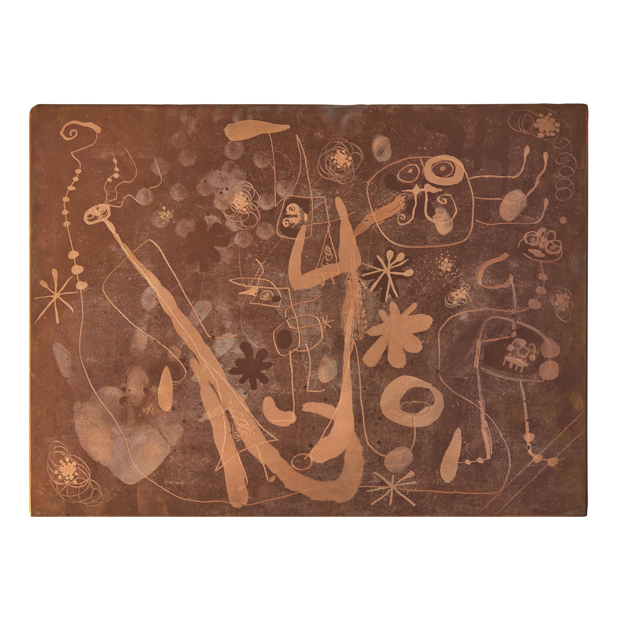 Joan Miró (Spanish, 1893–1983) Three original copper plates for La Main , 1947/1953