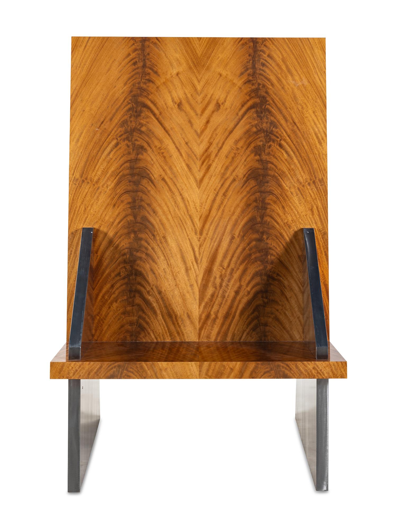 A Contemporary Wood and Steel Chair