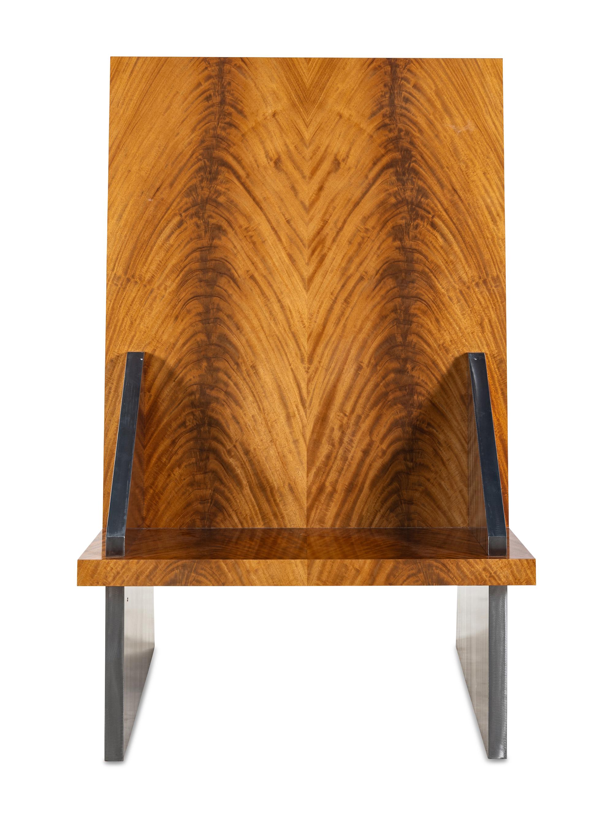A Contemporary Wood and Steel Chair