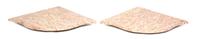 A Pair of Corner Marble Top Wall Consoles Top width, 39 x depth 31 inches. — 20TH CENTURY