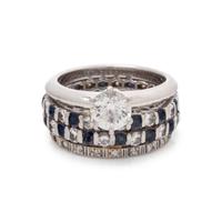 TIFFANY & CO., DIAMOND RING AND ATTACHED BANDS