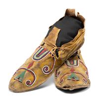 Early Apsáalooke Beaded Hide Moccasins