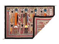 Navajo Pictorial Weaving / Rug, with Humpback Gods