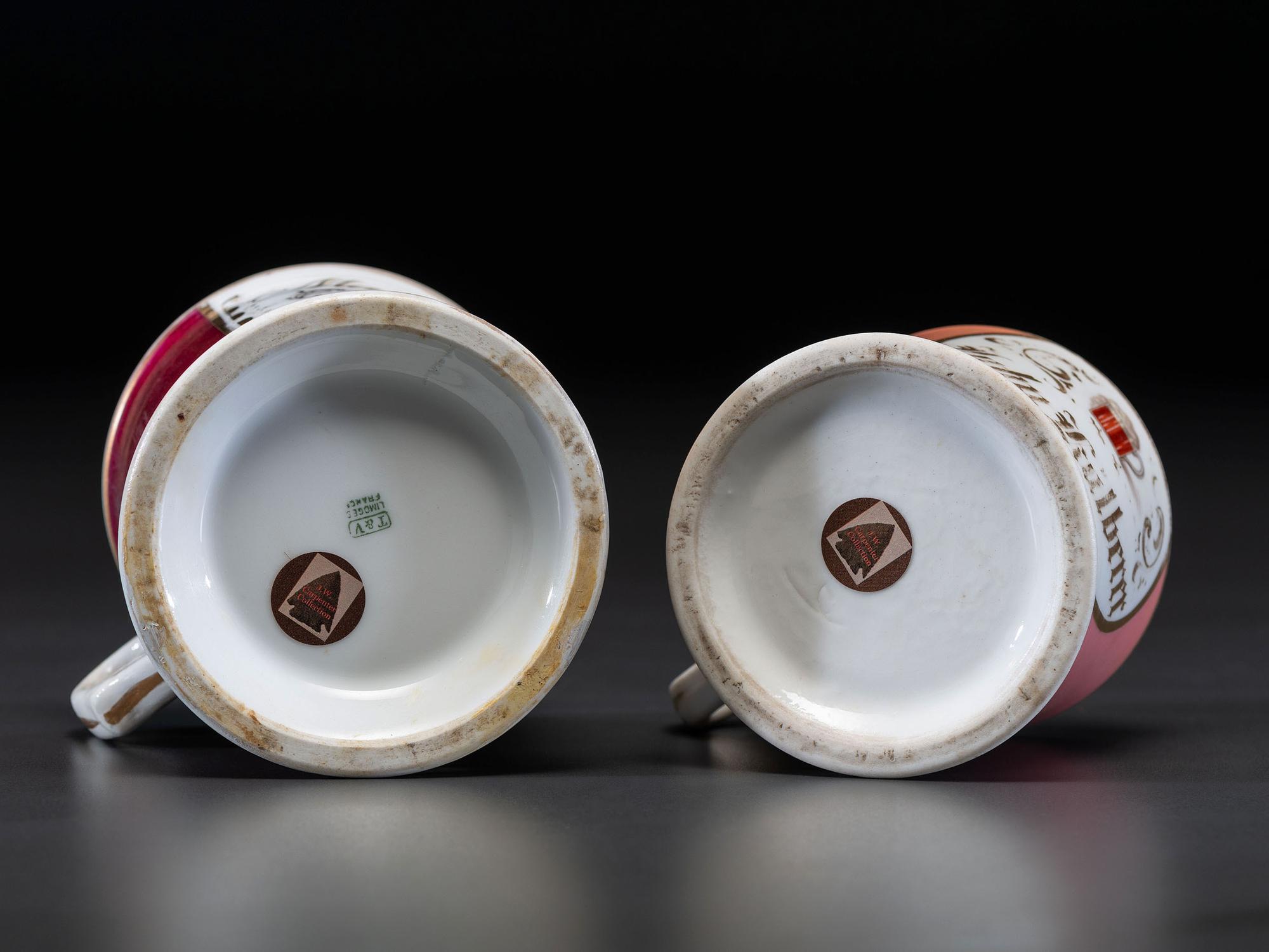 Two Brewer's Porcelain Occupational Shaving Mugs