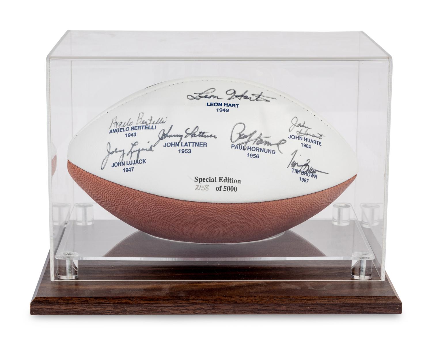 A Notre Dame Heisman Trophy Winners Signed Autograph Limited Edition Football,
