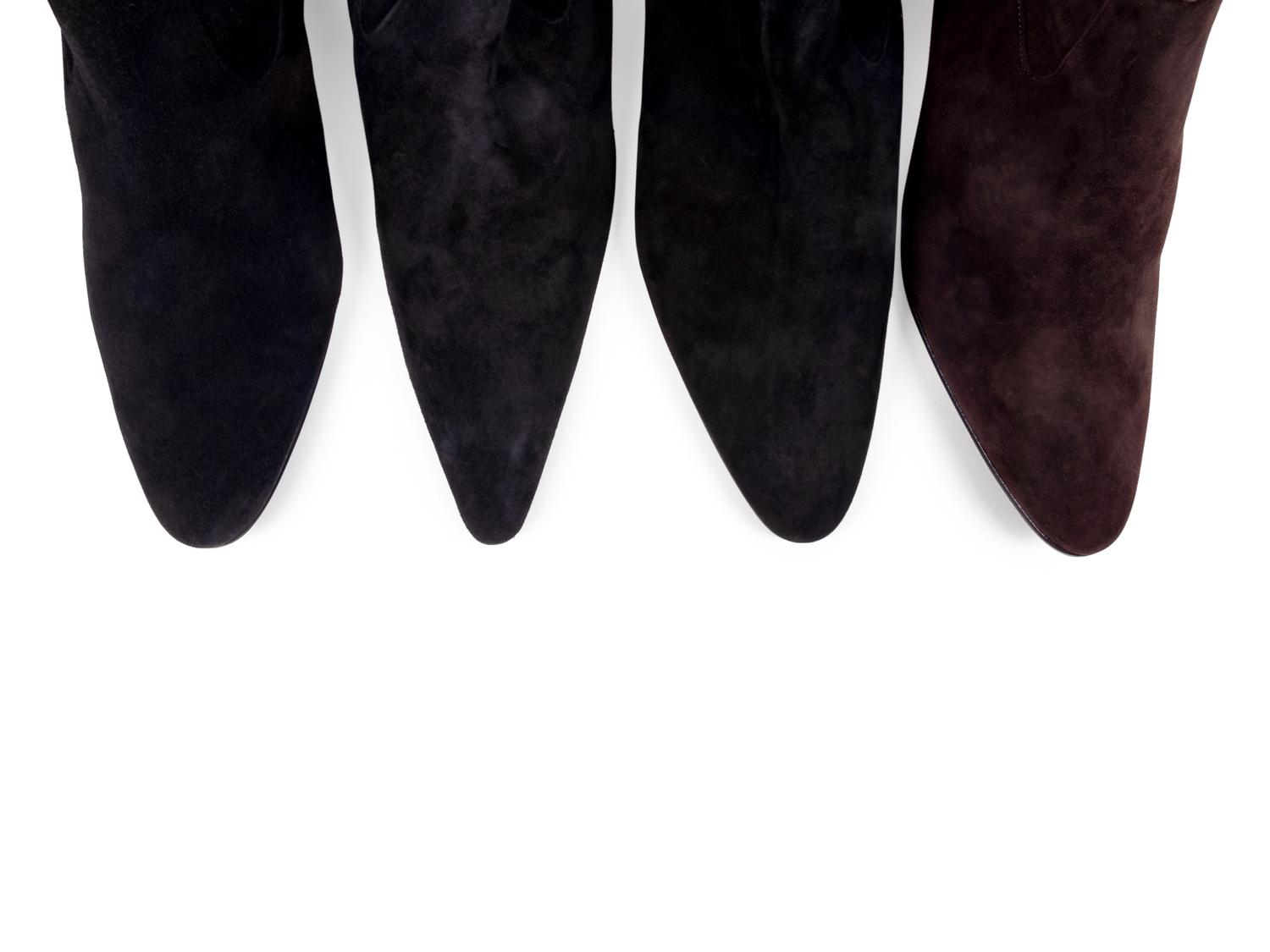 Four Pairs of Suede Manolo Blahnik Boots