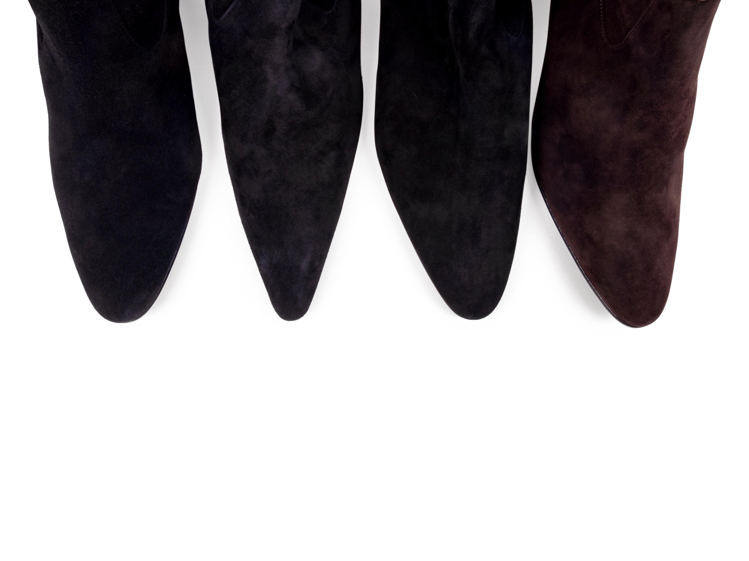 Four Pairs of Suede Manolo Blahnik Boots
