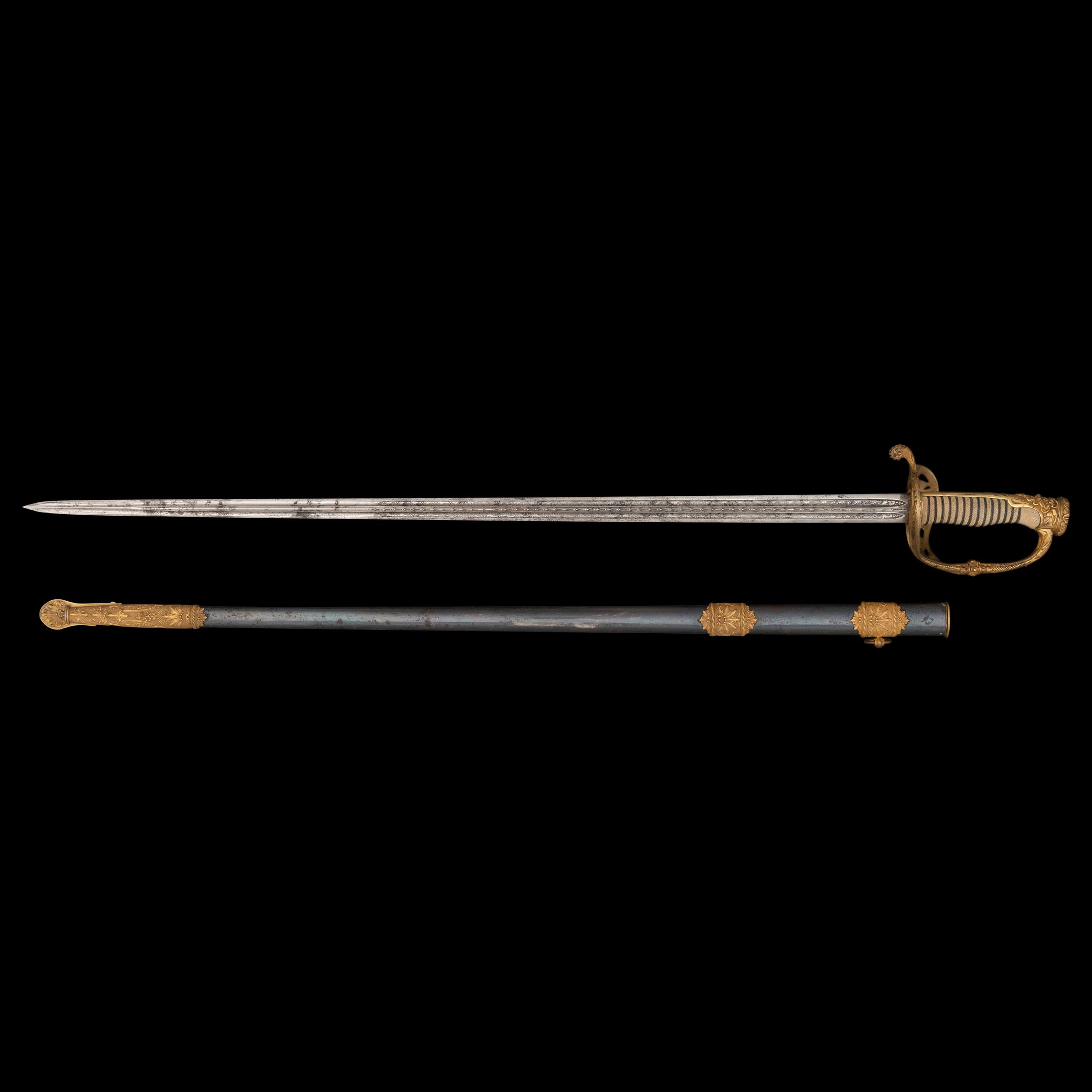 Combination French Hilt Non-Regulation Officer's Sword Presented to Capt. John Kilburn - 7th VT Infantry