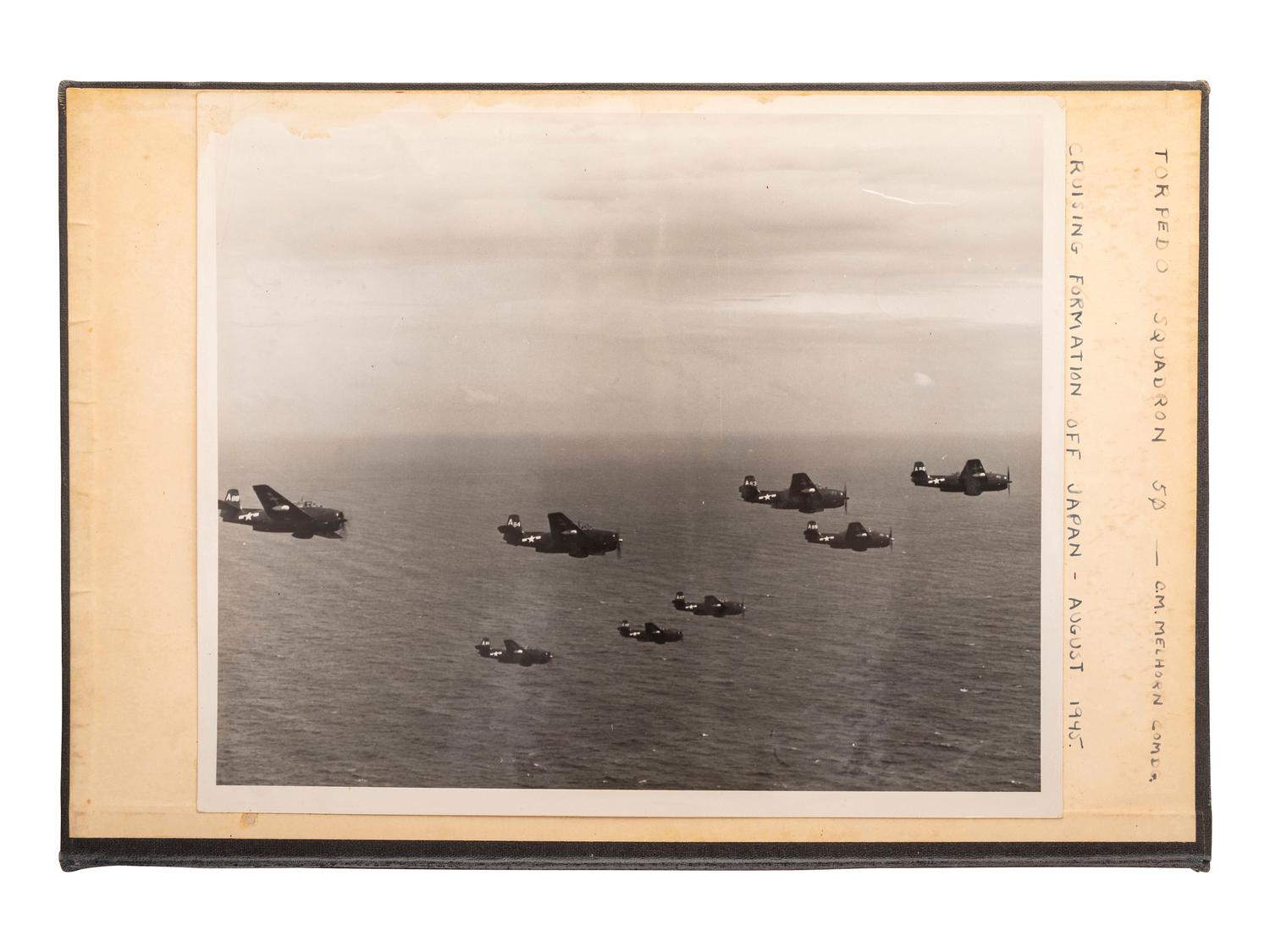 [WORLD WAR II]. Detailed scrapbook of Lieutenant Commander Charles Mason Melhorn, Torpedo Squadron 50.