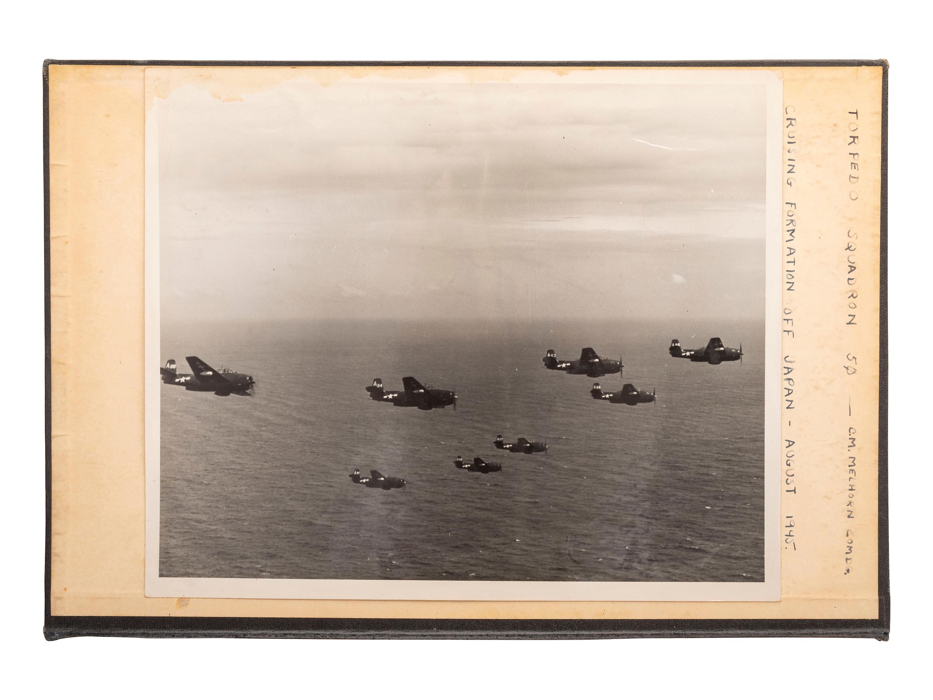 [WORLD WAR II]. Detailed scrapbook of Lieutenant Commander Charles Mason Melhorn, Torpedo Squadron 50.