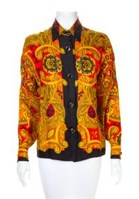 A Gianni Versace Silk Atelier Print Shirt, Size 38.