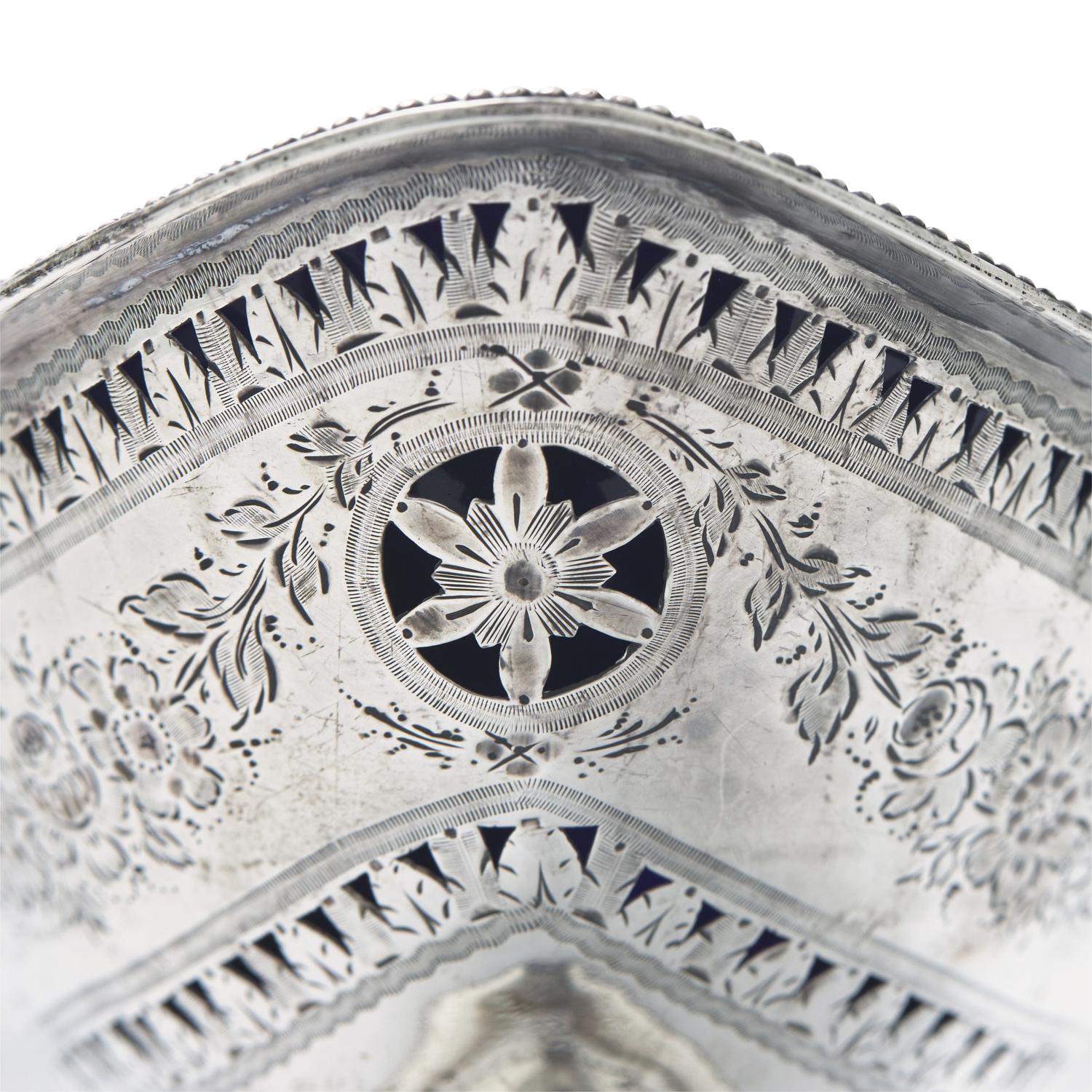 A George III Engraved and Pierced Silver Sugar Basket